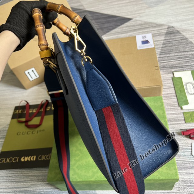 Gucci官網2022新款Aria-時尚詠歎調系列女包 古馳原廠皮竹節大號手提托特包678842 gqy4691